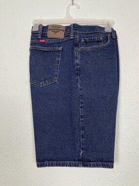 Wrangler Men's Relaxed Fit Denim Shorts W40 Blue 5-Pocket Button Logo Casual 185